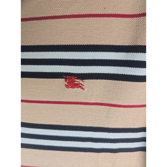 BURBERRY LONDON Striped Embroidery Iconic Polo Shirt Womens Medium (K-154505) - Picture 4 of 8